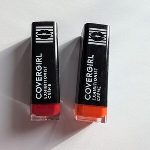 COVERGIRL Exhibitionist Crème Lipstick Duo - Bold Red and Vibrant Orange